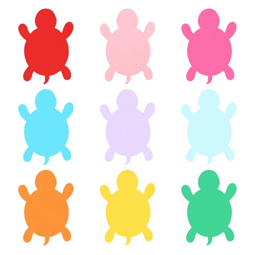 PATIKIL Papierausschnitte 54 Stück Bulletin Cutouts Papier Schildkrötenform Ausschnitte Papier mit Klebepunkten für Klassenzimmer DIY Bastelprojekte Partybedarf Mehrfarbig von PATIKIL