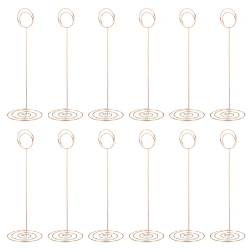 PATIKIL Platzkartenhalter, 12er Pack 8,7 Zoll hoher Metall-Memo-Clip-Halter mit rundem Verschluss Tischnummernhalter für Bilder Fotos Notizkarten Papier-Speisezeichen, Roségold PATIKIL Platzkartenhalter, 12er Pack 8,7 Zoll hoher Metall-Memo-Clip-Halter mit rundem Verschluss Tischnummernhalter für Bilder Fotos Notizkarten Papier-Speisezeichen, Roségold von PATIKIL