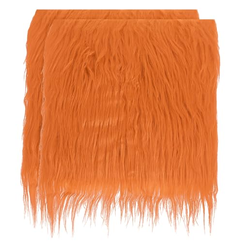 PATIKIL Plüsch Kunstpelz Stoff Quadrat, 2 Stück 10 x 10 Zoll Flauschige Kunstpelz Patches Schnitte Künstlicher Bastelpelz für DIY Basteln Weihnachten Halloween Gnom Bart, Orange PATIKIL Plüsch Kunstpelz Stoff Quadrat, 2 Stück 10 x 10 Zoll Flauschige Kunstpelz Patches Schnitte Künstlicher Bastelpelz für DIY Basteln Weihnachten Halloween Gnom Bart, Orange von PATIKIL