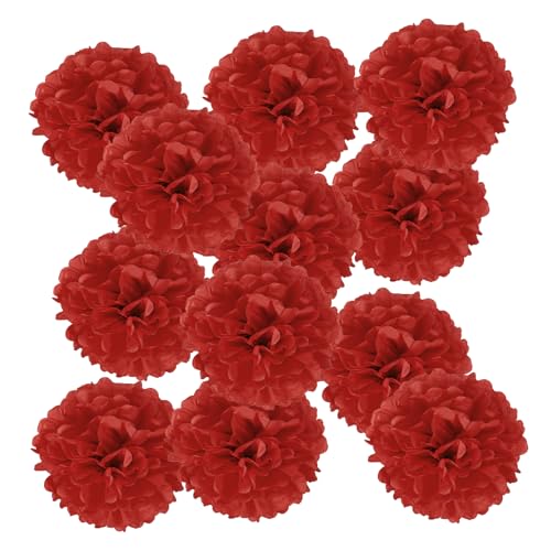 PATIKIL 12 Zoll Seidenpapier Pom Poms, 12 Stück Pom Poms Papierblumen Ball Seidenpapierblumen für Hochzeit Brautdusche Geburtstag Junggesellinnenabschied Party Hintergrunddekoration, Rot PATIKIL 12 Zoll Seidenpapier Pom Poms, 12 Stück Pom Poms Papierblumen Ball Seidenpapierblumen für Hochzeit Brautdusche Geburtstag Junggesellinnenabschied Party Hintergrunddekoration, Rot von PATIKIL