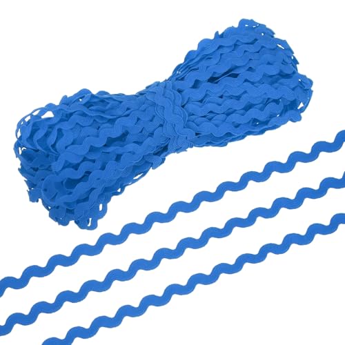 PATIKIL RIC Rac Trim 5mm, 28 Yards, gewelltes Fransenband, Rick Rack-Spitzenbesatzband zum Nähen, Basteln, Kleidung, Geschenkverpackung, Party-Verzierung, Hellblau von PATIKIL