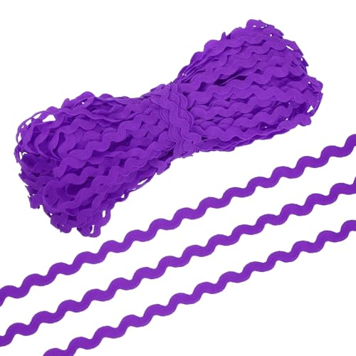 PATIKIL RIC Rac Trim 5mm, 28 Yards, gewelltes Fransenband, Rick Rack-Spitzenbesatzband zum Nähen, Kleidung, Geschenkverpackung, Party-Verzierung, Dunkelviolett von PATIKIL