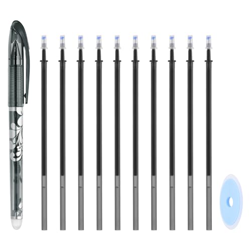 PATIKIL Radierbare Gel-Stifte mit 10 Nachfüllungen & 1 Radiergummi, 0,5 mm Hitze-Radierstifte für Stoff Schwarze Tinte Stoffmarkierstift für Nähen Quilten Planer Schreiben PATIKIL Radierbare Gel-Stifte mit 10 Nachfüllungen & 1 Radiergummi, 0,5 mm Hitze-Radierstifte für Stoff Schwarze Tinte Stoffmarkierstift für Nähen Quilten Planer Schreiben von PATIKIL