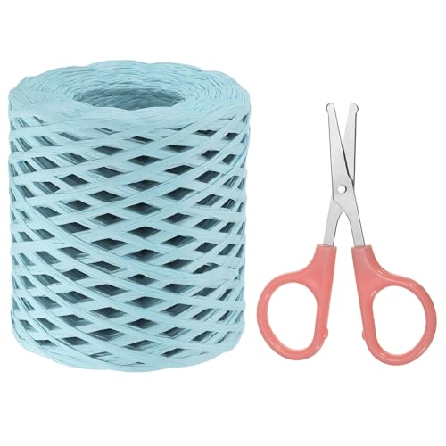 PATIKIL Raffia-Papierbastelband-Sortiment-Set, Natur-Raffiaband mit Schere für Geschenke, Blumensträuße, Dekoration, Hellblau, 218 Meter PATIKIL Raffia-Papierbastelband-Sortiment-Set, Natur-Raffiaband mit Schere für Geschenke, Blumensträuße, Dekoration, Hellblau, 218 Meter von PATIKIL