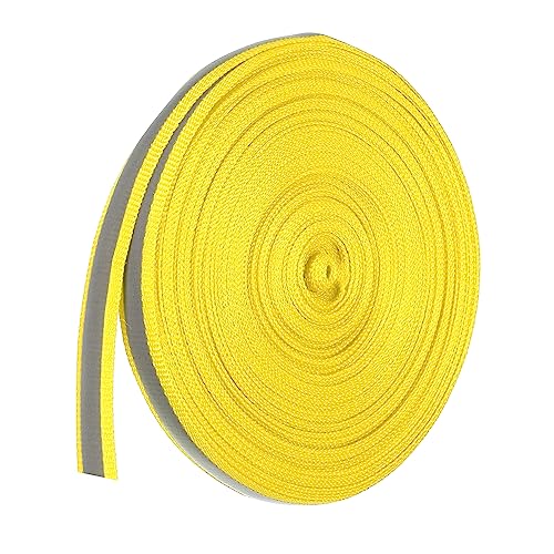 PATIKIL Reflektierende Bänder Streifen 10mm x 22yards Hohe Sichtbarkeit Reflektierende Bänder Aufgenäht Basteln Warnung Sicherheit Stoff Gurtband für Kleidung Regenmäntel Gelb von PATIKIL