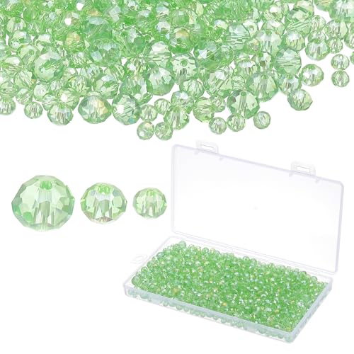 PATIKIL Rondelle Kristallperlen, 1000 Stück 4-8mm Facettierte Glaslose Perlen Briolette Form Perlen für Schmuckherstellung Armbänder Halsketten Ohrringe DIY Bastelprojekte, Grün Plating AB PATIKIL Rondelle Kristallperlen, 1000 Stück 4-8mm Facettierte Glaslose Perlen Briolette Form Perlen für Schmuckherstellung Armbänder Halsketten Ohrringe DIY Bastelprojekte, Grün Plating AB von PATIKIL