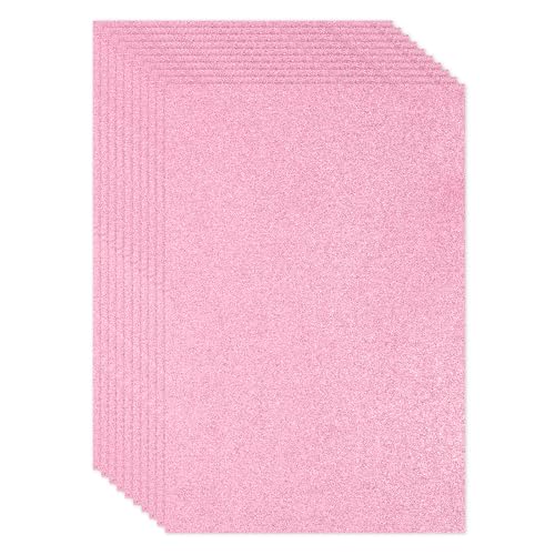 PATIKIL Rosa Glänzende EVA Glitzer-Schaumstoffplatte 11 x 8 Zoll 2mm Dick Glitzer EVA Filz für Bastelprojekte DIY, 10 Stück von PATIKIL
