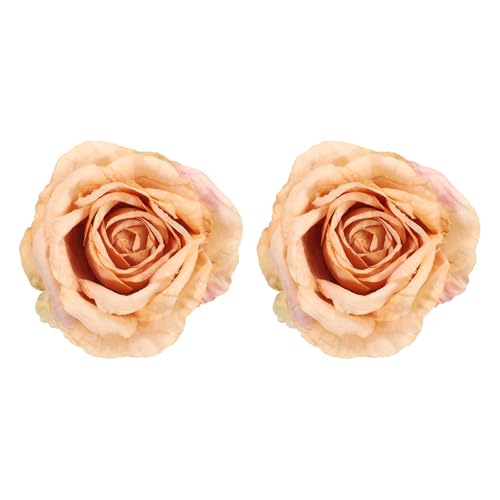 PATIKIL Rosenblumen-Vorhanghalter, 2 Stück künstliche Florale Vorhangclips, Moderne Vorhanghalter-Schnallen, Fenstervorhang-Dekorationsclips für Zuhause, Zimmer, Büro, Apricot von PATIKIL