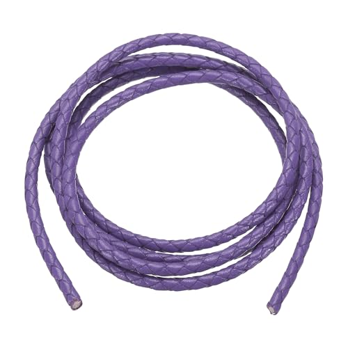 PATIKIL Rund Geflochtener Lederband, 1m Lang 4mm Drahtdurchmesser Geflochtener Lederband Seil Gefaltet Leder Schnur für Handwerk Schmuckherstellung Halskette Armbänder, Hell Lila PATIKIL Rund Geflochtener Lederband, 1m Lang 4mm Drahtdurchmesser Geflochtener Lederband Seil Gefaltet Leder Schnur für Handwerk Schmuckherstellung Halskette Armbänder, Hell Lila von PATIKIL