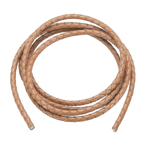 PATIKIL Rund Geflochtenes Lederband, 1m Lang 4mm Drahtdurchmesser Geflochtenes Lederband Seil Gefaltet Leder Schnur für Handwerk Schmuckherstellung Halskette Armbänder, Khaki PATIKIL Rund Geflochtenes Lederband, 1m Lang 4mm Drahtdurchmesser Geflochtenes Lederband Seil Gefaltet Leder Schnur für Handwerk Schmuckherstellung Halskette Armbänder, Khaki von PATIKIL