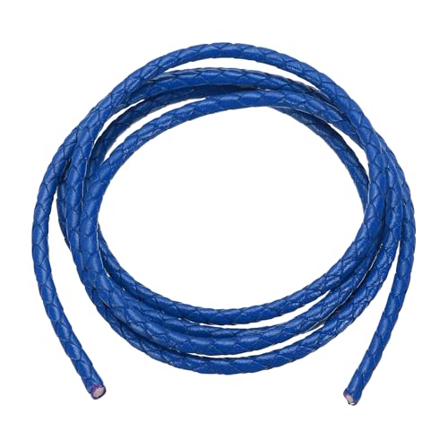 PATIKIL Rund Geflochtenes Lederband, 1m Lang 4mm Drahtdurchmesser Geflochtenes Lederband Seil Gefaltet Leder Schnur für Handwerk Schmuckherstellung Halskette Armbänder, Marineblau PATIKIL Rund Geflochtenes Lederband, 1m Lang 4mm Drahtdurchmesser Geflochtenes Lederband Seil Gefaltet Leder Schnur für Handwerk Schmuckherstellung Halskette Armbänder, Marineblau von PATIKIL