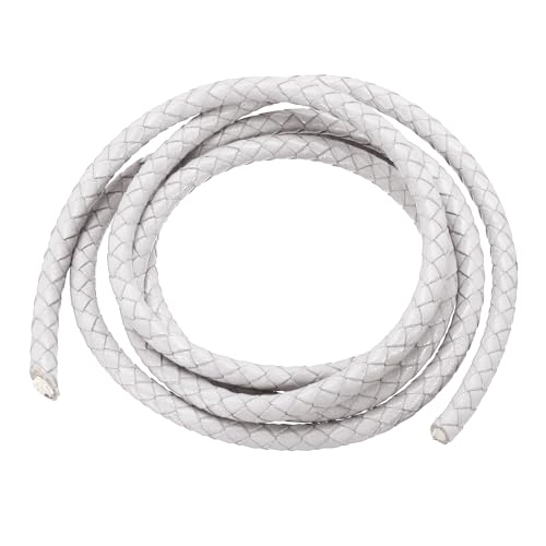 PATIKIL Rund Geflochtenes Lederband, 1m Lang 5mm Drahtdurchmesser Geflochtenes Lederband Seil Gefaltet Leder Schnur für Handwerk Schmuckherstellung Halskette Armbänder, Weiß PATIKIL Rund Geflochtenes Lederband, 1m Lang 5mm Drahtdurchmesser Geflochtenes Lederband Seil Gefaltet Leder Schnur für Handwerk Schmuckherstellung Halskette Armbänder, Weiß von PATIKIL