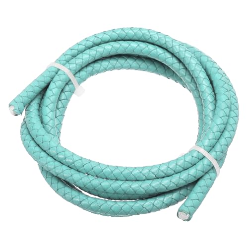 PATIKIL Rund Geflochtenes Lederband, 6mm Geflochtenes Echtes Lederband Schnur Seil Gefaltetes Lederstreifen für Schmuckherstellung Handwerk Halsketten Armbänder, Türkis (1.1Yards) von PATIKIL