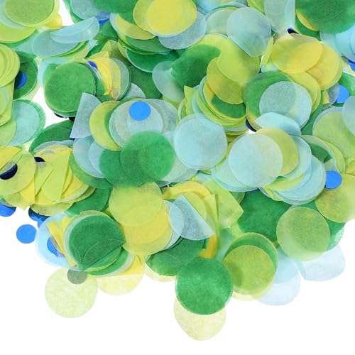 PATIKIL Runde Papierschnipsel Konfetti 1 Zoll, Tischkonfetti Kreis Punkte für Hochzeit Geburtstagsfeier Ballondekorationen (1,76 Unzen), Grün/Blau/Gelb von PATIKIL