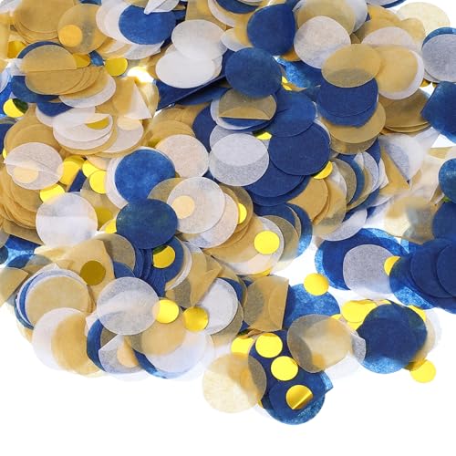 PATIKIL Runde Papierschnipsel-Konfetti 1 Zoll, Tischkonfetti Kreis Punkte für Hochzeit Geburtstagsfeier Ballondekorationen (1,76 oz), Dunkelblau/Weiß/Hellrosa von PATIKIL