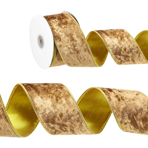 PATIKIL Samtband Gold, 6.3mm x 9m Geschenkband Samtiges Goldbasis Satinband, Einseitiges Samtborte Schleifenband für DIY Basteln Schleifen Dekoration Handwerk Kränze Weihnacht PATIKIL Samtband Gold, 6.3mm x 9m Geschenkband Samtiges Goldbasis Satinband, Einseitiges Samtborte Schleifenband für DIY Basteln Schleifen Dekoration Handwerk Kränze Weihnacht von PATIKIL
