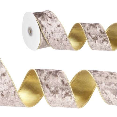 PATIKIL Samtband Kaffee, 6.3mm x 9m Geschenkband Samtiges Goldbasis Satinband, Einseitiges Samtborte Schleifenband für DIY Basteln Schleifen Dekoration Handwerk Kränze Weihnacht von PATIKIL