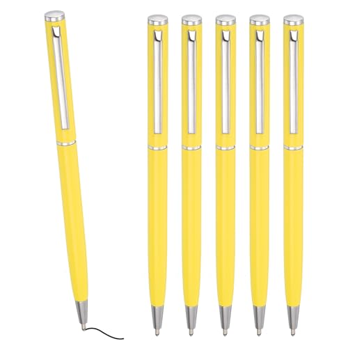 PATIKIL Schlanker metallischer Kugelschreiber, 6 Stück schwarze Tinte 1mm mittlere Spitze Kugelschreiber, einziehbar, für Geschäfts- und Bürobedarf, Hochzeitsgästebuch, Gelb PATIKIL Schlanker metallischer Kugelschreiber, 6 Stück schwarze Tinte 1mm mittlere Spitze Kugelschreiber, einziehbar, für Geschäfts- und Bürobedarf, Hochzeitsgästebuch, Gelb von PATIKIL