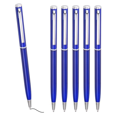 PATIKIL Schlanker metallischer Kugelschreiber, 6 Stück schwarze Tinte 1mm mittlere Spitze Kugelschreiber, einziehbar, leicht, für Geschäfts- und Bürohochzeiten, dunkelblau PATIKIL Schlanker metallischer Kugelschreiber, 6 Stück schwarze Tinte 1mm mittlere Spitze Kugelschreiber, einziehbar, leicht, für Geschäfts- und Bürohochzeiten, dunkelblau von PATIKIL