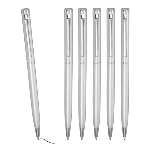 PATIKIL Schlanker metallischer Kugelschreiber, 6 Stücke schwarze Tinte 1mm mittelpunkt Kugelschreiber einziehbar leichtgewichtig für Geschäfts- und Bürohochzeiten Gästebuch, Silberton PATIKIL Schlanker metallischer Kugelschreiber, 6 Stücke schwarze Tinte 1mm mittelpunkt Kugelschreiber einziehbar leichtgewichtig für Geschäfts- und Bürohochzeiten Gästebuch, Silberton von PATIKIL