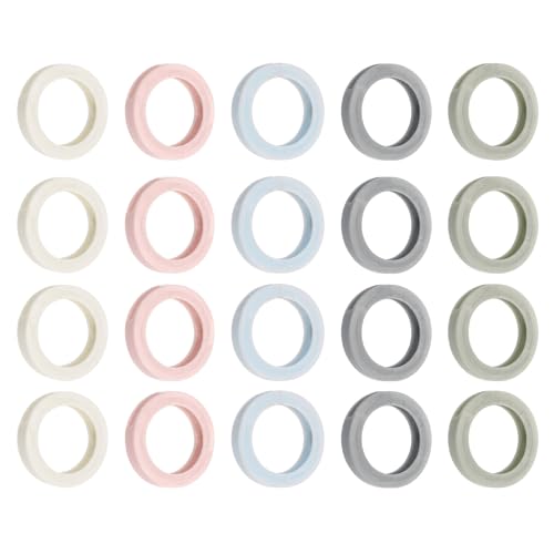 PATIKIL Schlüsselkappen-Set, 20 Stück Schlüsselkappenanhänger-Abdeckringe Silikon-Schlüsselkopfschützer Schlüsselanhänger Schlüsselzubehör, 5 Farben von PATIKIL