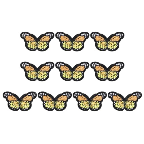 PATIKIL Schmetterling Aufbügelpatch, 10 Stück Schmetterling bestickte Applikation zum Aufnähen Dekorative Patches für Reparatur Dekoration Kleidung, 1,7"Lx1,1"B, Orange PATIKIL Schmetterling Aufbügelpatch, 10 Stück Schmetterling bestickte Applikation zum Aufnähen Dekorative Patches für Reparatur Dekoration Kleidung, 1,7"Lx1,1"B, Orange von PATIKIL