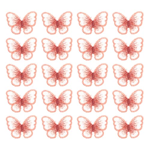 PATIKIL Schmetterlings-Spitzenapplikation, 30 Stück Schmetterlings-Patches aus Spitzenstoff, Schmetterlings-Applikationen zum Aufbügeln für Kleidung, Kleider, Hochzeitsbasteln, 3x4cm, Rot PATIKIL Schmetterlings-Spitzenapplikation, 30 Stück Schmetterlings-Patches aus Spitzenstoff, Schmetterlings-Applikationen zum Aufbügeln für Kleidung, Kleider, Hochzeitsbasteln, 3x4cm, Rot von PATIKIL