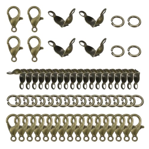 PATIKIL Schmuck Herstellung Zubehör Set 100Stk Karabiner Verschluss 200Stk Perlen Spitzen Knoten Abdeckungen 500Stk Offene Biege Ring Bronze PATIKIL Schmuck Herstellung Zubehör Set 100Stk Karabiner Verschluss 200Stk Perlen Spitzen Knoten Abdeckungen 500Stk Offene Biege Ring Bronze von PATIKIL