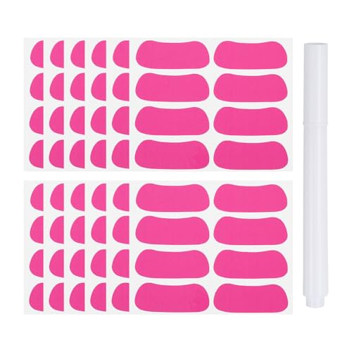 PATIKIL Schwarze Sports Eye-Aufkleber-Set, 48 Paar selbstklebende, atmungsaktive Augenstreifen, Gesichtsaufkleber mit 1 weißen Bleistift für Baseball-, Football-, Pink PATIKIL Schwarze Sports Eye-Aufkleber-Set, 48 Paar selbstklebende, atmungsaktive Augenstreifen, Gesichtsaufkleber mit 1 weißen Bleistift für Baseball-, Football-, Pink von PATIKIL