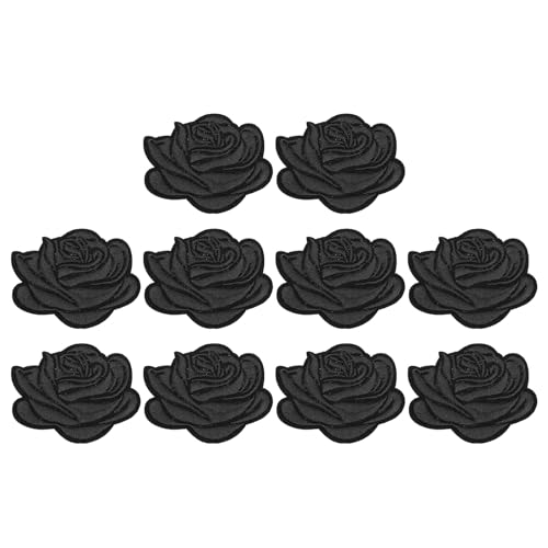 PATIKIL Schwarzer Rosen bestickter Aufnäher, 10 Stück Rosen zum Aufnähen oder Aufbügeln, dekorative Patches zur Reparatur und Dekoration von Kleidung, 2,6 Zoll x 2,2 Zoll. PATIKIL Schwarzer Rosen bestickter Aufnäher, 10 Stück Rosen zum Aufnähen oder Aufbügeln, dekorative Patches zur Reparatur und Dekoration von Kleidung, 2,6 Zoll x 2,2 Zoll. von PATIKIL