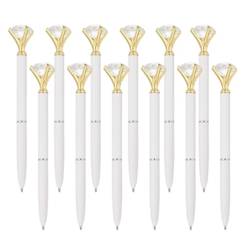 PATIKIL Schwarzer Tinten-Kugelschreiber, 12er-Pack Kristall-Diamant-Drehmetallstift 1,0 mm mittlere Spitze zum Notizen machen und Journaling, Weiß. PATIKIL Schwarzer Tinten-Kugelschreiber, 12er-Pack Kristall-Diamant-Drehmetallstift 1,0 mm mittlere Spitze zum Notizen machen und Journaling, Weiß. von PATIKIL