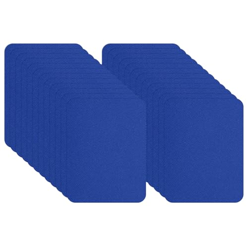 PATIKIL Selbstklebende Reparaturflicken 12,5 x 9,5 cm, 24er Pack Twill-Stoff Reparatur Denim-Flicken Wasserdicht Leichter Sofa-Flicken für Couch Kleidung Jacke Zelt Tasche Jeans, Blau von PATIKIL