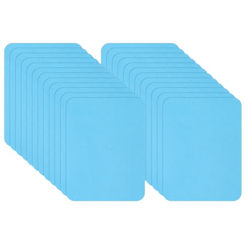 PATIKIL Selbstklebende Reparaturflicken 5 x 3,7 Zoll, 24er Pack Twill-Stoff Reparatur-Denim-Flicken Wasserdicht Leichter Sofa-Flicken für Couch Kleidung Jacke Tasche Jeans, Himmelblau von PATIKIL