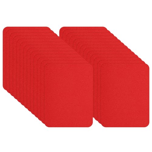 PATIKIL Selbstklebende Reparaturflicken 5 x 3,7 Zoll, 26er-Pack Twill-Stoffreparatur-Denimflicken Wasserdichter Leichter Sofaflicken für Couch-Kleidung-Jacke-Zelt-Tasche-Jeans, Rot von PATIKIL