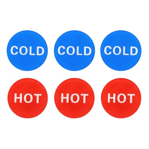 PATIKIL Selbstklebende Warm-/Kaltwasseretiketten, 3 Paare/6er Pack Acryl-Rundform-Aufkleber für Wasserhähne und Spülen, Rot/Blau PATIKIL Selbstklebende Warm-/Kaltwasseretiketten, 3 Paare/6er Pack Acryl-Rundform-Aufkleber für Wasserhähne und Spülen, Rot/Blau von PATIKIL