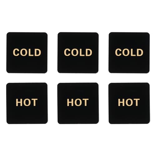 PATIKIL Selbstklebendes Heiß-/Kaltwasseretikett, 3 Paare/6er Pack Acrylquadrat-Aufkleber für Wasserhähne und Spülen, Schwarz PATIKIL Selbstklebendes Heiß-/Kaltwasseretikett, 3 Paare/6er Pack Acrylquadrat-Aufkleber für Wasserhähne und Spülen, Schwarz von PATIKIL