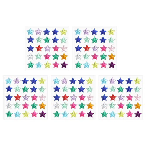 PATIKIL Star Gem Stickers 10mm, 5 Sheet Selbstklebende Acryl Stern Strass Juwel Aufkleber Kristall Verzierung Blatt für Basteln Nagel Dekor Make-up DIY, Bunt von PATIKIL