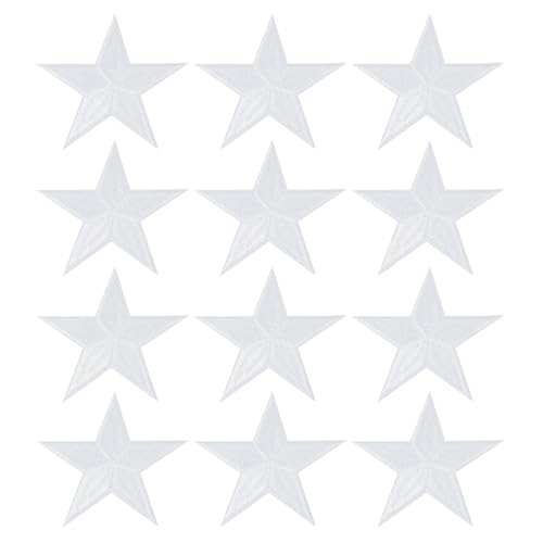 PATIKIL Stern Aufbügeln Patches, 12 Stück Stern Aufnäher zum Aufbügeln Applikationen Verzierungen für Kleidung Jacken Hut Rucksack Reparatur Dekorationen, Weiß, 3,2" x 3,2" PATIKIL Stern Aufbügeln Patches, 12 Stück Stern Aufnäher zum Aufbügeln Applikationen Verzierungen für Kleidung Jacken Hut Rucksack Reparatur Dekorationen, Weiß, 3,2" x 3,2" von PATIKIL