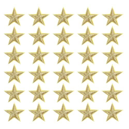 PATIKIL Stern Aufbügeln Patches, 30 Stück Stern Aufnäher Applikationen zum Aufbügeln für Kleidung Jacken Hut Rucksack Reparatur Dekorationen, Goldfarben, 1" x 1" PATIKIL Stern Aufbügeln Patches, 30 Stück Stern Aufnäher Applikationen zum Aufbügeln für Kleidung Jacken Hut Rucksack Reparatur Dekorationen, Goldfarben, 1" x 1" von PATIKIL