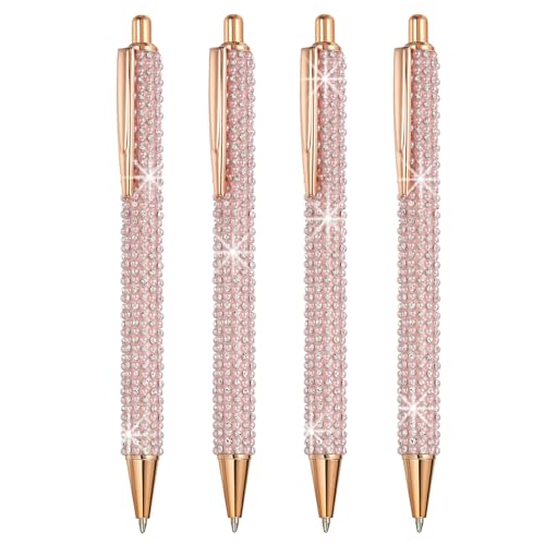 PATIKIL Strass Metall Kugelschreiber, 4er Pack Kristall Perlen Stifte Schwarz Tinte 1,0mm Spitze Glitzernd für Frauen Geschenk Büro Notizen Tagebuch, Pink PATIKIL Strass Metall Kugelschreiber, 4er Pack Kristall Perlen Stifte Schwarz Tinte 1,0mm Spitze Glitzernd für Frauen Geschenk Büro Notizen Tagebuch, Pink von PATIKIL