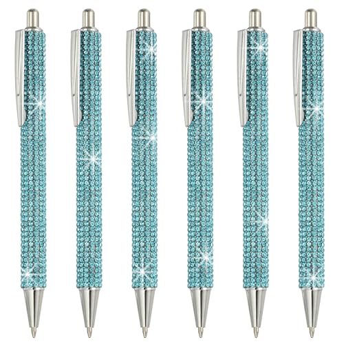 PATIKIL Strass Metall Kugelschreiber, 6er Pack Kristall Diamant Stifte Schwarze Tinte 1,0 mm Spitze Glitzernd für Frauen Geschenk Büro Notizen Journaling, Seeblau PATIKIL Strass Metall Kugelschreiber, 6er Pack Kristall Diamant Stifte Schwarze Tinte 1,0 mm Spitze Glitzernd für Frauen Geschenk Büro Notizen Journaling, Seeblau von PATIKIL
