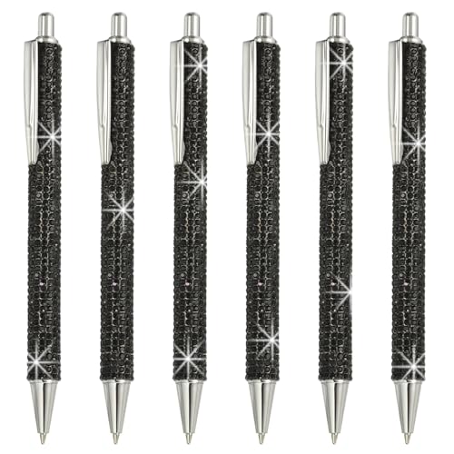 PATIKIL Strass Metall Kugelschreiber, 6er Pack Kristall Diamant Stifte Schwarze Tinte 1,0 mm Spitze Glitzernd für Frauen Geschenk Büro Notizen Schreiben Tagebuch, Schwarz PATIKIL Strass Metall Kugelschreiber, 6er Pack Kristall Diamant Stifte Schwarze Tinte 1,0 mm Spitze Glitzernd für Frauen Geschenk Büro Notizen Schreiben Tagebuch, Schwarz von PATIKIL