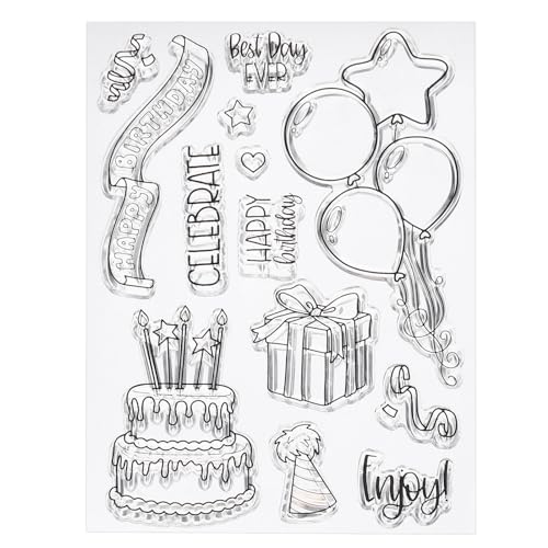 PATIKIL Transparente Silikonstempel, 1 Stück T2019 Luftballon Kuchen Clear Stamps für Kartenherstellung Dekoration DIY Scrapbooking Prägung Album Dekor Handwerk, Klar PATIKIL Transparente Silikonstempel, 1 Stück T2019 Luftballon Kuchen Clear Stamps für Kartenherstellung Dekoration DIY Scrapbooking Prägung Album Dekor Handwerk, Klar von PATIKIL