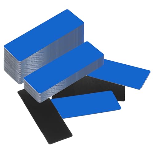 PATIKIL Trocken abwischbare magnetische Etiketten, 60 Stück, Magnet-Etiketten, Namensschilder für Spind, Werkzeugkasten, Regal, Kühlschrank, Whiteboard, Klassenzimmer, Büro, dunkelblau, 7,6 x 2,5 cm von PATIKIL