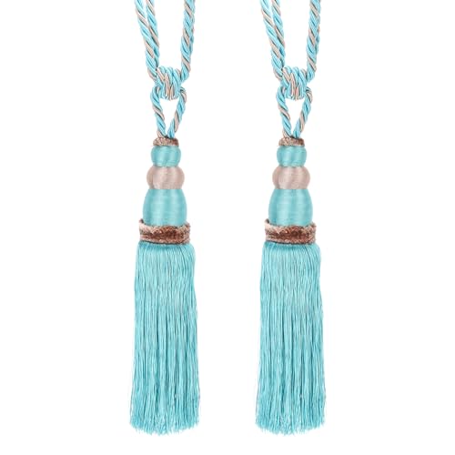 PATIKIL Vorhang Quastenhalter, 2er Pack 28" Kürbisförmige Vorhanghalterung Seil mit Quaste, Handgefertigte Bindungen Fenstervorhang Dekoratives Seil für Zuhause, Café, Büro, Himmelblau PATIKIL Vorhang Quastenhalter, 2er Pack 28" Kürbisförmige Vorhanghalterung Seil mit Quaste, Handgefertigte Bindungen Fenstervorhang Dekoratives Seil für Zuhause, Café, Büro, Himmelblau von PATIKIL