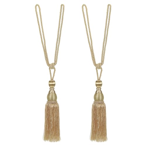 PATIKIL Vorhang Raffhalter 2 Pack 12" Elegant Handgemacht Vorhanghalter Seil mit Quaste Haus Büro Hotel Dekorativ Bunt Gold Ton PATIKIL Vorhang Raffhalter 2 Pack 12" Elegant Handgemacht Vorhanghalter Seil mit Quaste Haus Büro Hotel Dekorativ Bunt Gold Ton von PATIKIL