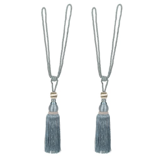 PATIKIL Vorhanghalter, 2er Pack Elegante handgefertigte Vorhangbänder mit Quaste für Zuhause, Büro und Hoteldekoration, Blaugrau PATIKIL Vorhanghalter, 2er Pack Elegante handgefertigte Vorhangbänder mit Quaste für Zuhause, Büro und Hoteldekoration, Blaugrau von PATIKIL