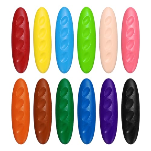PATIKIL Waschbare Buntstifte, 12 Stück 12 Farben Leicht zu greifende Erdnussform Buntstifte mit Box für Kunsthandwerk, Zeichnen, Lernen & Üben, Festivalgeschenk von PATIKIL