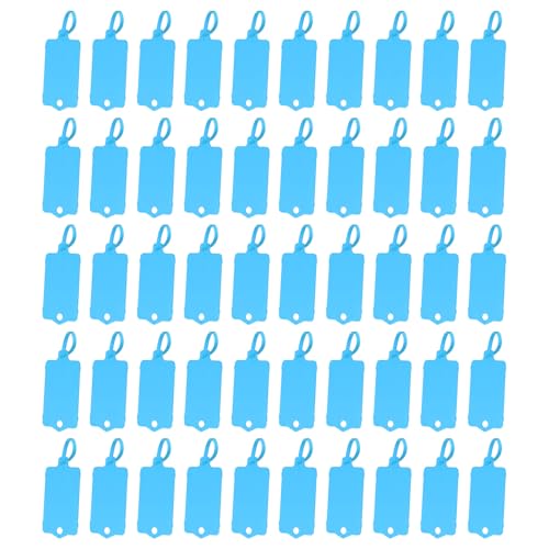 PATIKIL Wiederverwendbare Kunststoffanhänger, 100 Stück Gepäck Versandanhänger wasserdicht zur Kennzeichnung von Versandetiketten beschreibbare Marker Hängetags Aufbewahrungsetikett Blau von PATIKIL