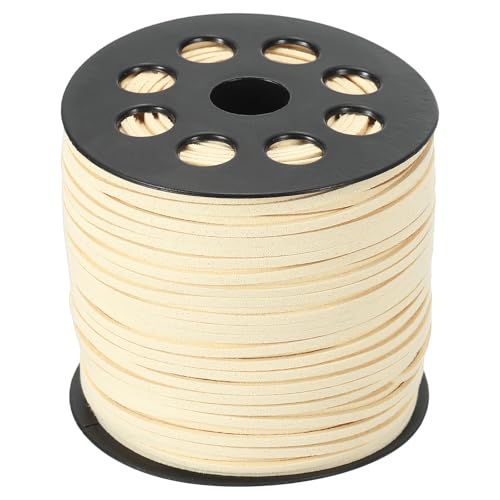 PATIKIL Wildleder-Lederband 2,5 mm 98 Yard, Kunst-Wildlederband Flaches Lederband auf Rolle für Halskette Armband Schmuckherstellung, Beige PATIKIL Wildleder-Lederband 2,5 mm 98 Yard, Kunst-Wildlederband Flaches Lederband auf Rolle für Halskette Armband Schmuckherstellung, Beige von PATIKIL